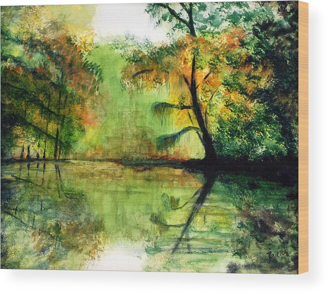 Waccamaw Wood Print featuring the painting Waccamaw River SC by Phil Burton