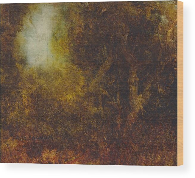Warm Earth Wood Print featuring the painting Warm Earth 67 by David Ladmore