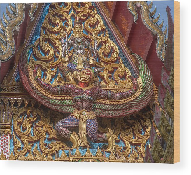 Temple Wood Print featuring the photograph Wat Subannimit Phra Ubosot Gable DTHCP0006 by Gerry Gantt
