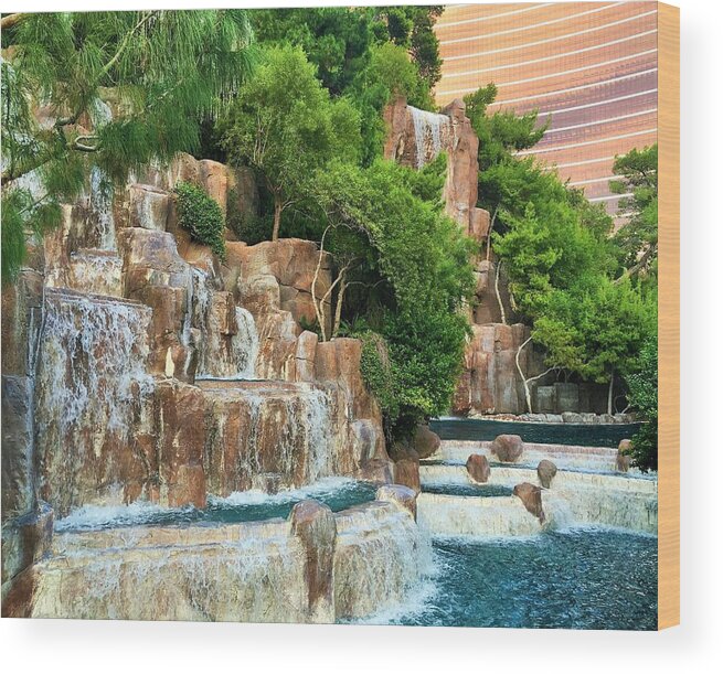 Waterfall Wood Print featuring the photograph Waterfall Vegas by Vijay Sharon Govender