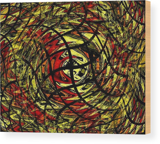 Abstract Wood Print featuring the digital art What A Tangled Web We Weave by Terry Mulligan