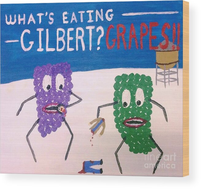 Whats Eating Gilbert Grapes Murder Wood Print featuring the painting Whats Eating Gilbert Grapes by Nick Nestle