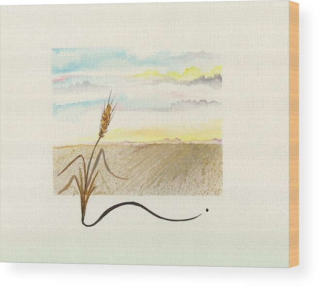 Meadow Wood Print featuring the painting Wheat field study four by Darren Cannell