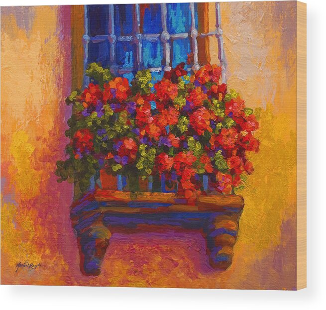 Poppies Wood Print featuring the painting Window Box by Marion Rose