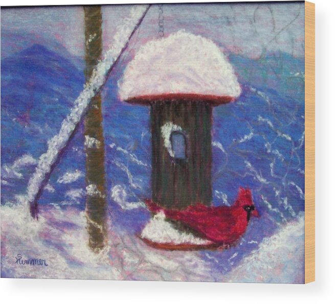 Winter Scene Wood Print featuring the pastel Wonder of Winter by Sandy Hemmer