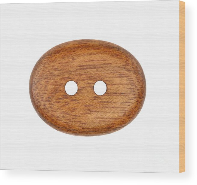 Button Wood Print featuring the photograph Wooden button by Michal Boubin