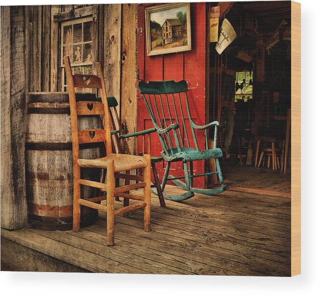 Porches Wood Print featuring the photograph WoodWorker's Porch by Pat Abbott