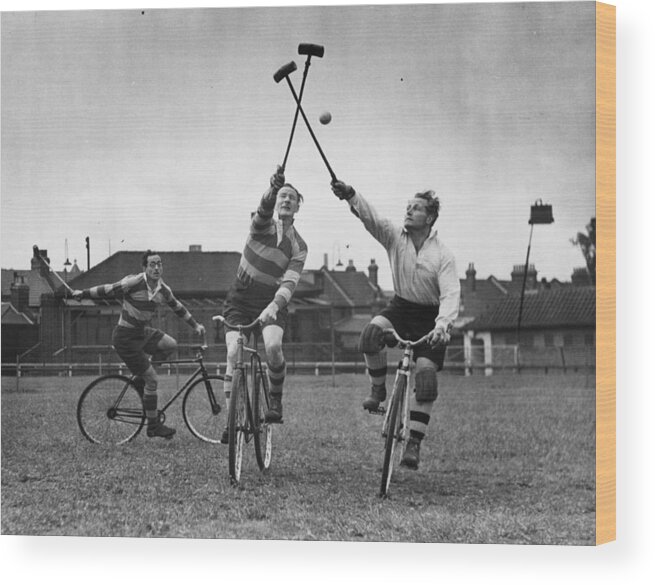 Recreational Pursuit Wood Print featuring the photograph Bicycle Polo #1 by Bert Hardy