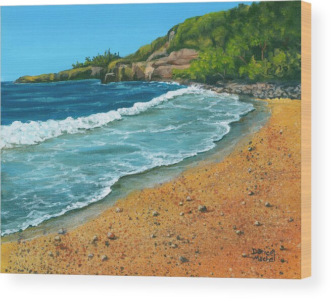 Fleming Beach Wood Print featuring the painting Fleming Beach #3 by Darice Machel McGuire