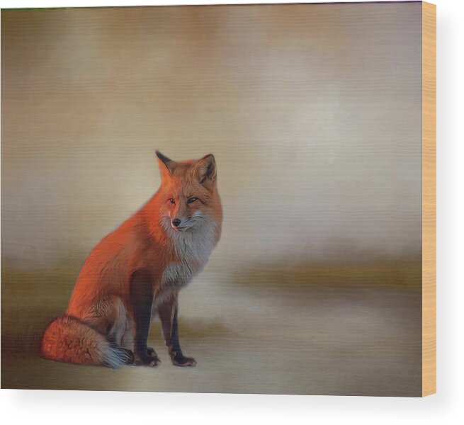 Fox Wood Print featuring the photograph Foxy by Cathy Kovarik