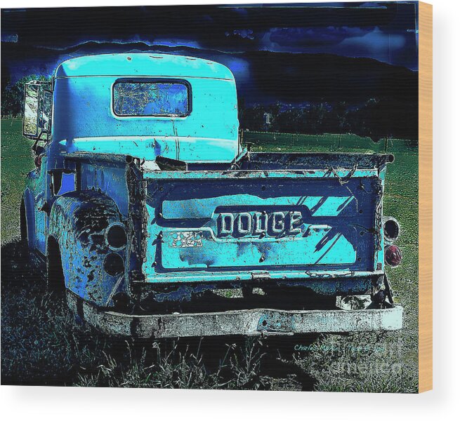 Santa Wood Print featuring the photograph Green Dodge #2 by Charles Muhle