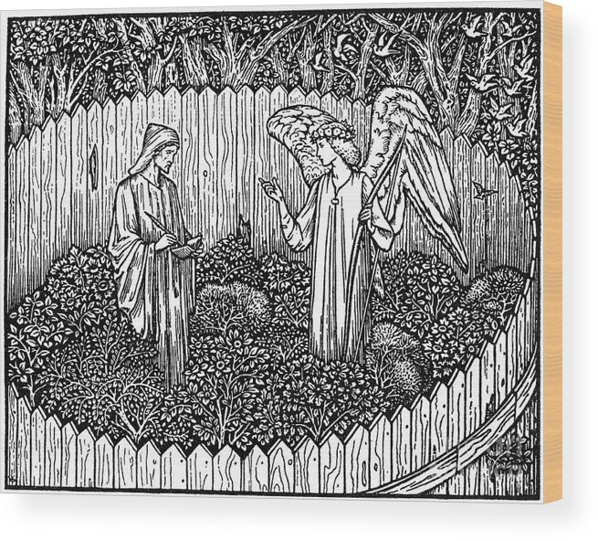 Pre-raphaelite Wood Print featuring the drawing Illustration From The Kelmscott Press #1 by Print Collector