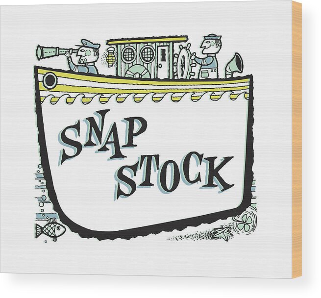 Activity Wood Print featuring the drawing Snapstock Boat #1 by CSA Images