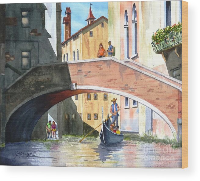 Venicew Wood Print featuring the painting Venice #1 by Joseph Burger