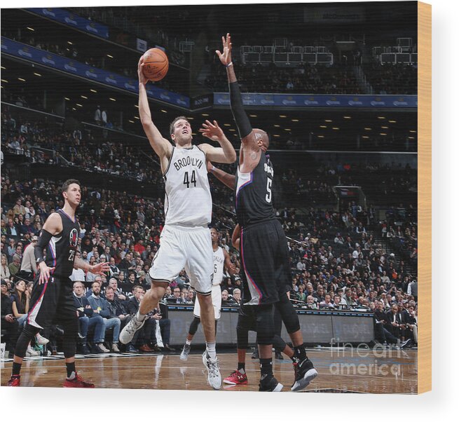 Bojan Bogdanovic Wood Print featuring the photograph La Clippers V Brooklyn Nets #10 by Nathaniel S. Butler