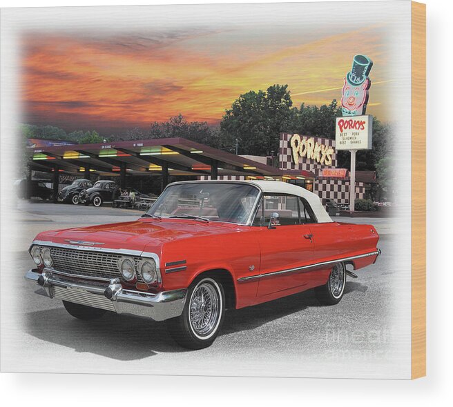 1963 Wood Print featuring the photograph 1963 Chevrolet Impala Convertible by Ron Long