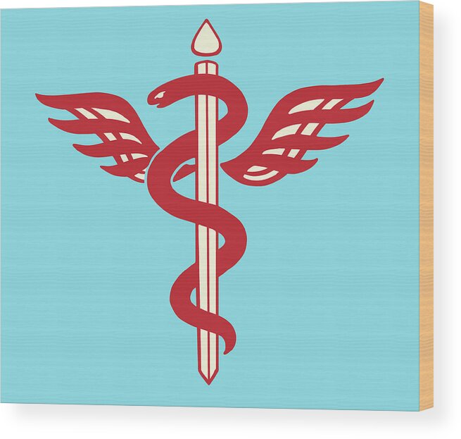 Animal Wood Print featuring the drawing Medical Symbol #2 by CSA Images