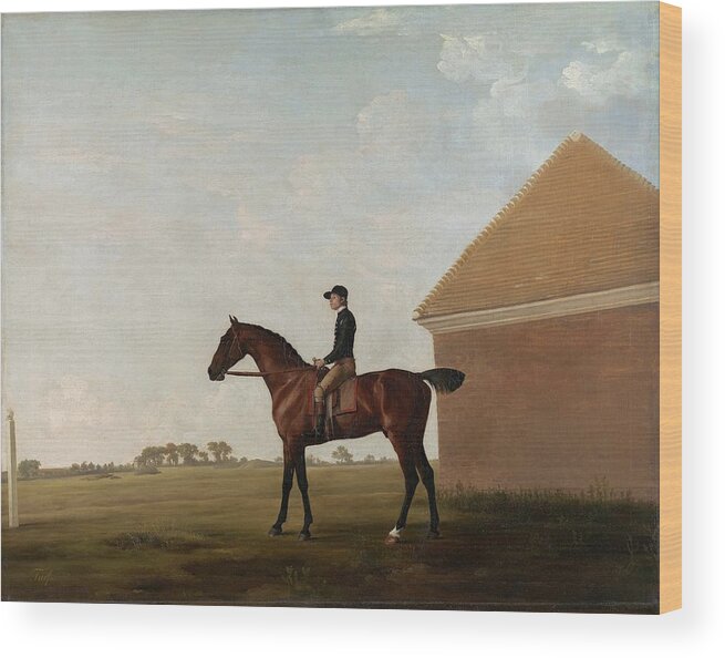 Horses Wood Print featuring the painting Turf, With Jockey Up, At Newmarket by George Stubbs