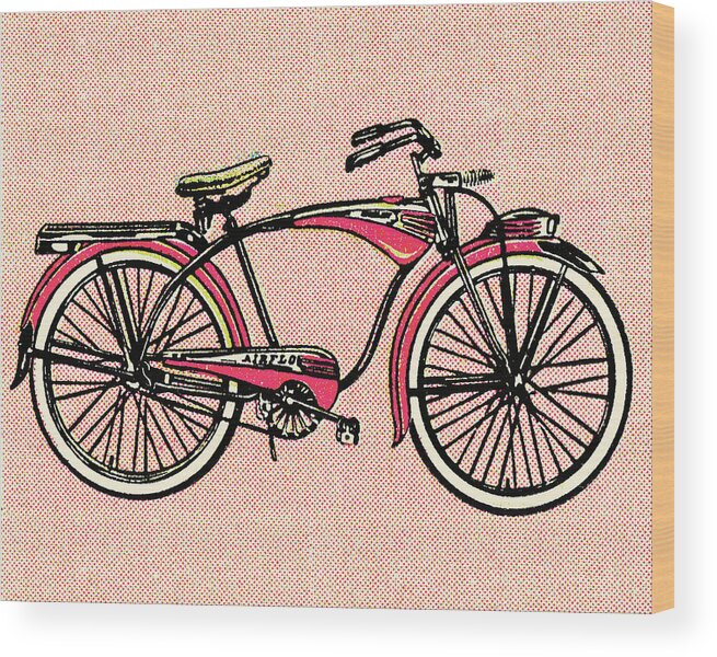 Activity Wood Print featuring the drawing Bicycle #28 by CSA Images