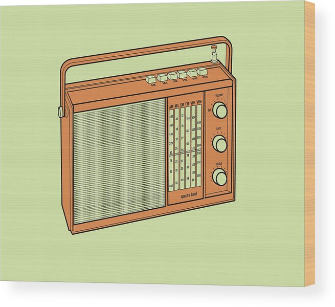 Audio Wood Print featuring the drawing Radio #3 by CSA Images