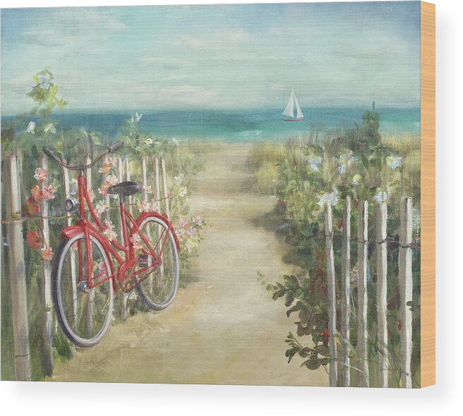 Beaches Wood Print featuring the painting Summer Ride Crop #3 by Danhui Nai