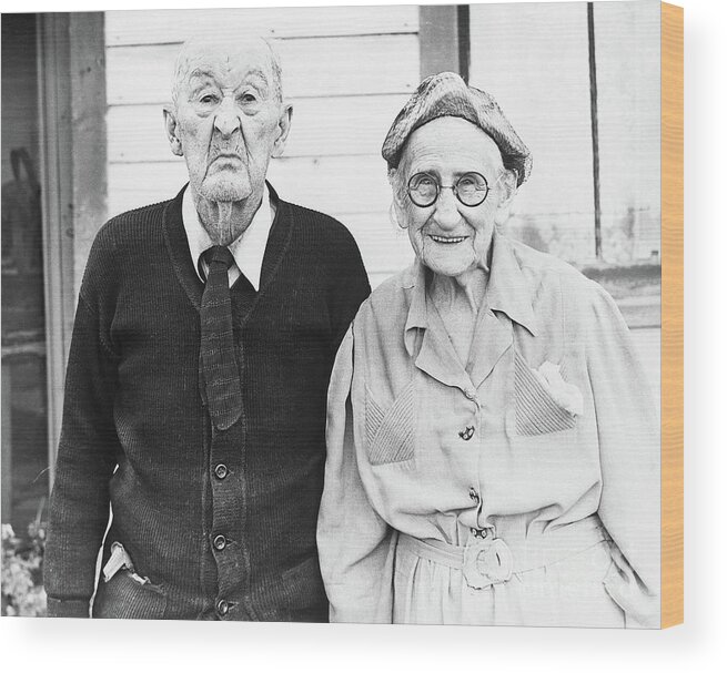 People Wood Print featuring the photograph 75th Wedding Anniversary Photo by Bettmann