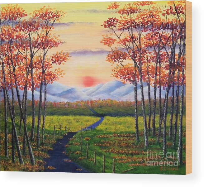 Autumn Wood Print featuring the painting Autumn Journey by Sarah Irland