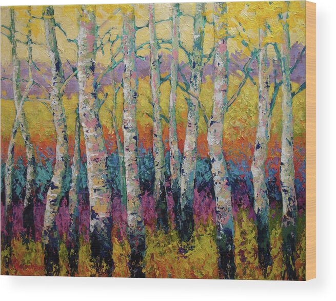 Autumn Layers Wood Print featuring the painting Autumn Layers by Marion Rose