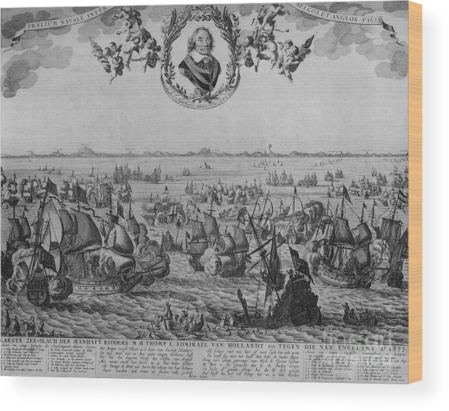 Engraving Wood Print featuring the drawing Battle Of Scheveningen by Print Collector