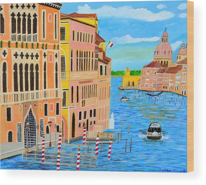 Venice Wood Print featuring the painting Beautiful Venice by Magdalena Frohnsdorff