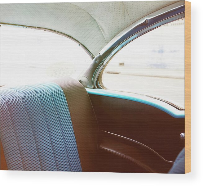 Empty Wood Print featuring the photograph Blue Seat by Mark Leary