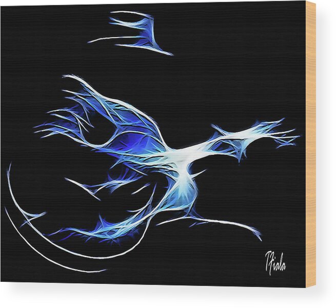Music Wood Print featuring the digital art Bluesman by Terry Fiala