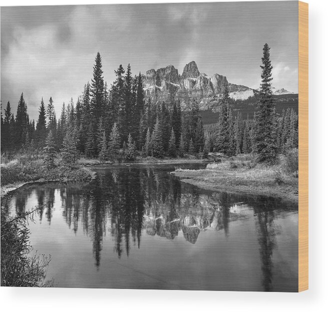 Disk1215 Wood Print featuring the photograph Boreal Forest Reflections Alberta by Tim Fitzharris