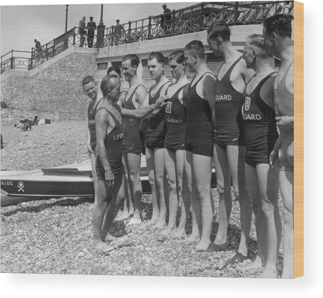 1930-1939 Wood Print featuring the photograph Brighton Beach Guards by Fox Photos