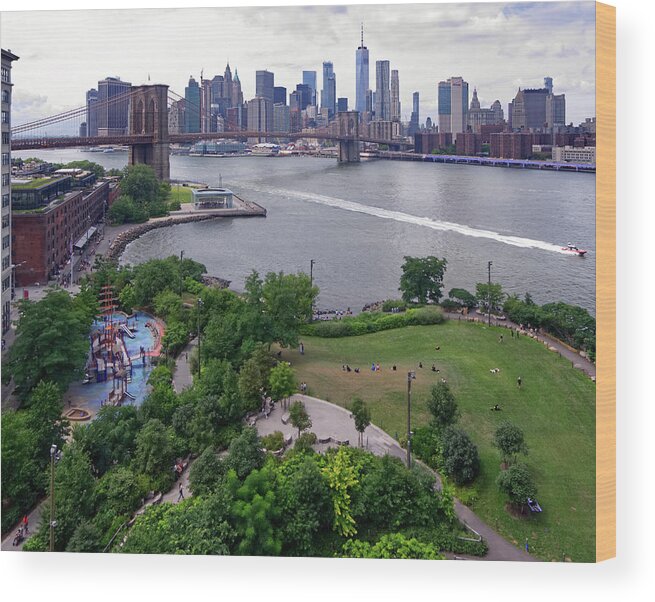 Brooklyn Bridge Park Wood Print featuring the photograph Brooklyn Bridge Park by S Paul Sahm