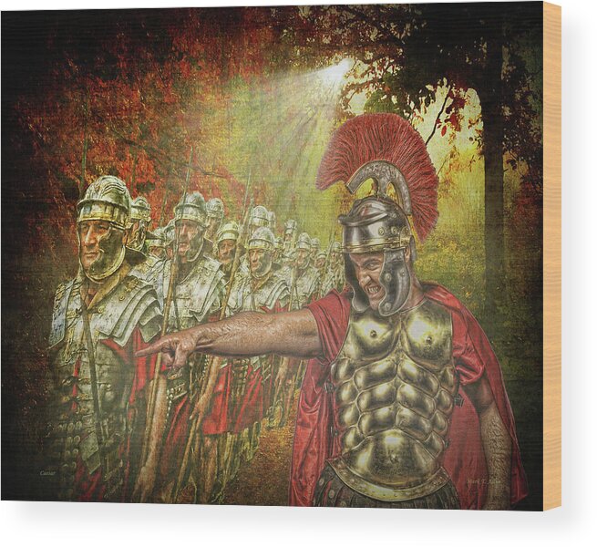 Caesar Wood Print featuring the digital art Caesar by Mark Allen