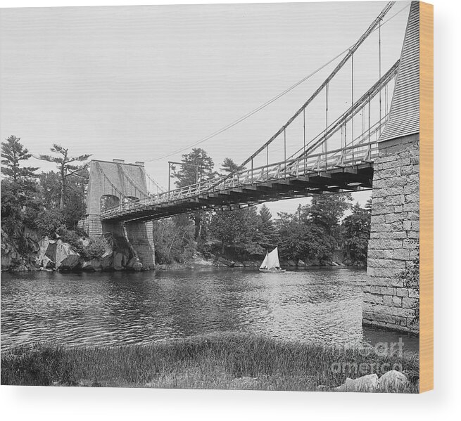 1800s Wood Print featuring the photograph Chain Bridge At Newburyport by Library Of Congress/science Photo Library