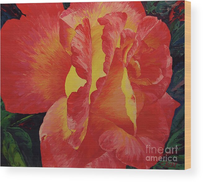 Flower Wood Print featuring the painting Cheryl's Favorite by Cheryl Fecht