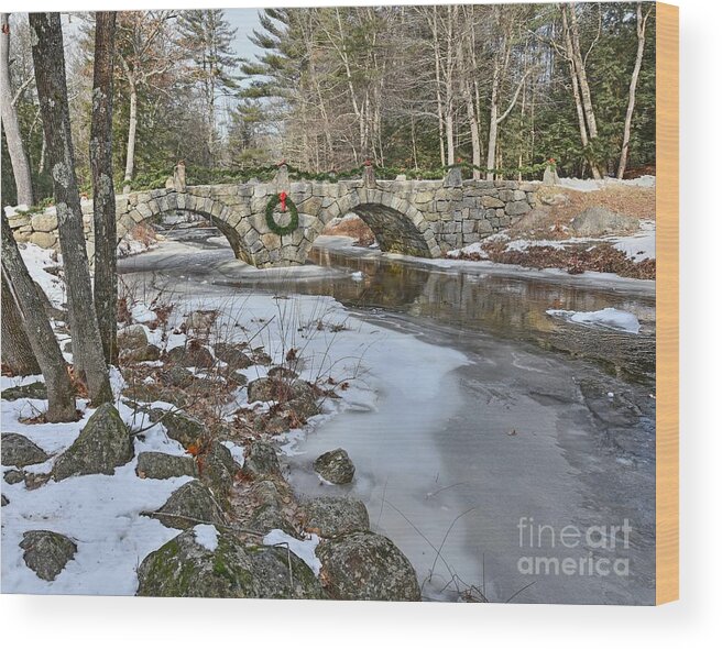 Christmas Wood Print featuring the photograph Christmas in New Hampshire by Steve Brown
