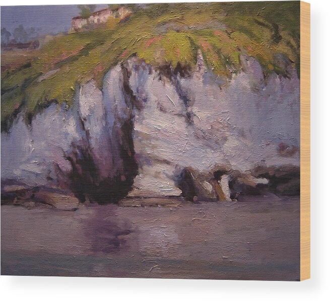 Seascape Wood Print featuring the painting Cliffs at Pismo Beach California by R W Goetting
