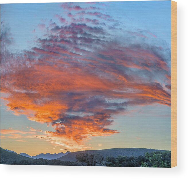 00564877 Wood Print featuring the photograph Clouds At Sunset, Black Canyon Of The Gunnison National Park, Colorado by Tim Fitzharris