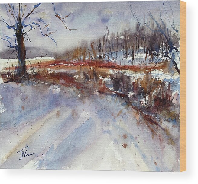 Winter Wood Print featuring the painting Cold Mountain II by Judith Levins