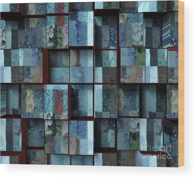 Abstract Wood Print featuring the digital art Cubart by Aimelle Ml