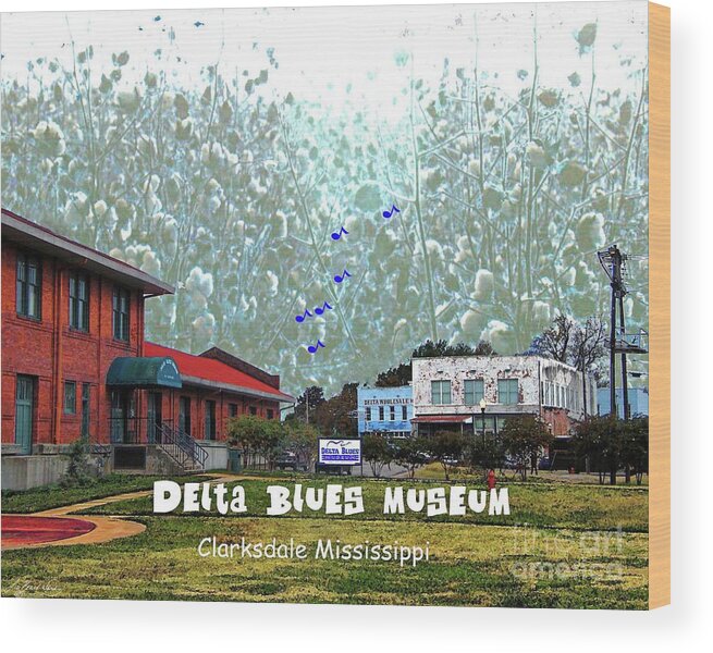 Music Wood Print featuring the digital art Delta Blues Museum Clarksdale MS by Lizi Beard-Ward