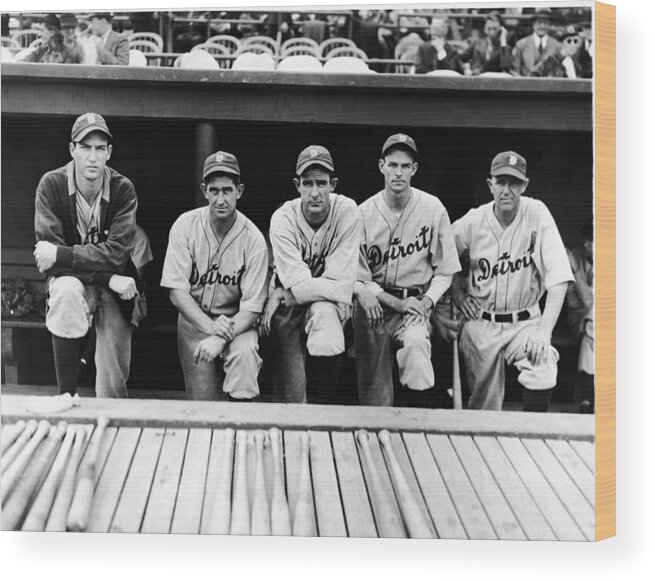 People Wood Print featuring the photograph Detroit Tigers 1935 Pitching Staff And by Fpg