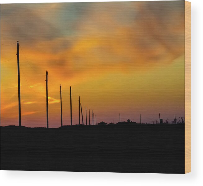 Sunset Wood Print featuring the photograph Dune Road Sunset by Cathy Kovarik