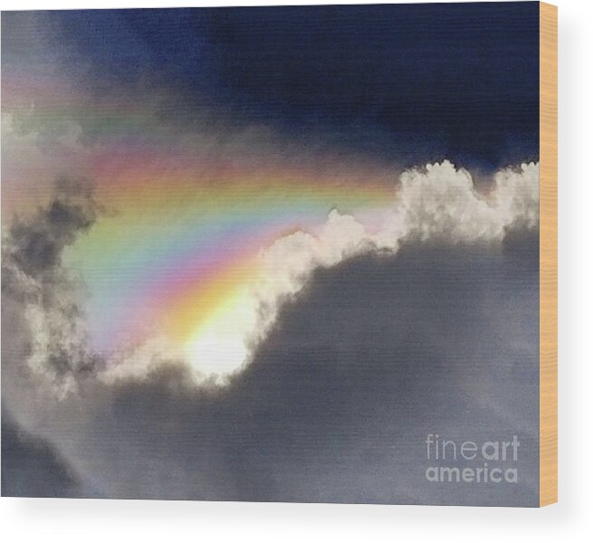 Rainbow Wood Print featuring the photograph Eclipse Rainbow by Kathy Strauss