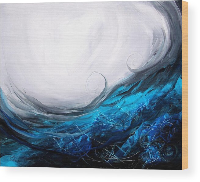 #ocean #inspiration #life #water #sea #wave #surfing #blue #gulf #california #pacificocean #pacific #atlantic #gulf Of Mexico #scarpace #ipaintfish Wood Print featuring the painting Effectual Momentum by J Vincent Scarpace