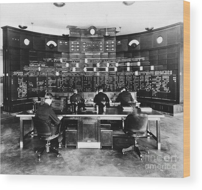 People Wood Print featuring the photograph Electrical Station Control Board by Bettmann