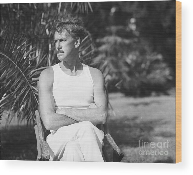 Working Wood Print featuring the photograph Eugene Oneill Relaxing In Bermuda by Bettmann